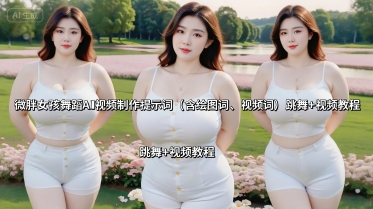 微胖女孩舞蹈AI视频制作提示词(含绘图词、视频词) 跳舞+视频教程-拾涧工坊