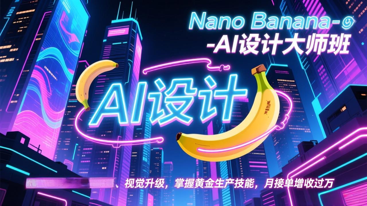 Nano Banana-AI设计大师班，修图合成、广告创作、视觉升级，掌握黄金生产技能，月接单增收过万-拾涧工坊