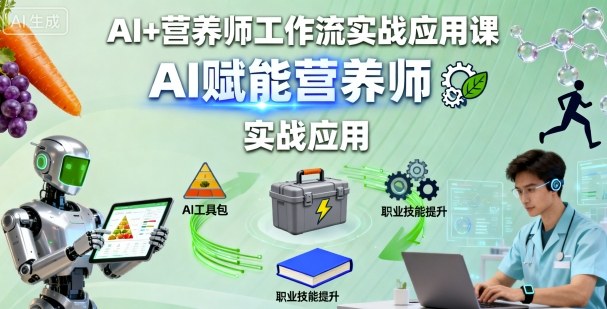AI+营养师工作流实战应用课,AI赋能营养师