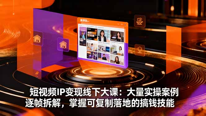 短视频IP变现线下大课：大量实操案例逐帧拆解，掌握可复制落地的搞钱技能-拾涧工坊