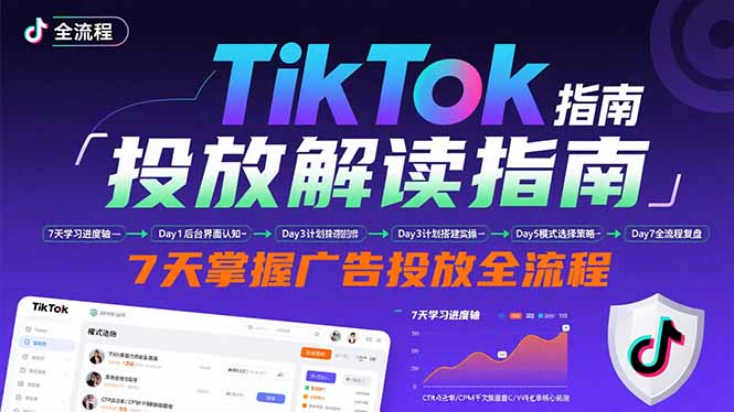 TikTok投放解读指南：后台操作/计划建立/模式选择，7天掌握广告投放全流程-拾涧工坊