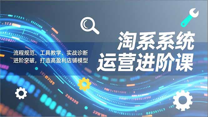 淘系系统运营进阶课2.0，流程规范、工具教学、实战诊断，进阶突破，打造高盈利店铺模型-拾涧工坊