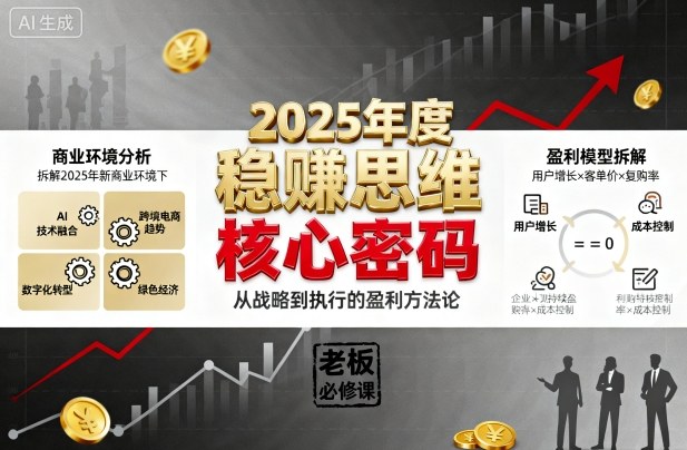 2025年度稳賺思维老板创业营，拆解2025年新商业环境下，企业实现持续盈利的核心密码-拾涧工坊