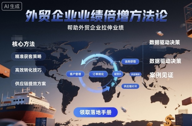 外贸企业业绩倍增方法论，帮助外贸企业拉伸业绩-拾涧工坊