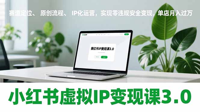 小红书虚拟IP变现课3.0，赛道定位、原创流程、IP化运营，实现零违规安全变现，单店月入过万-拾涧工坊