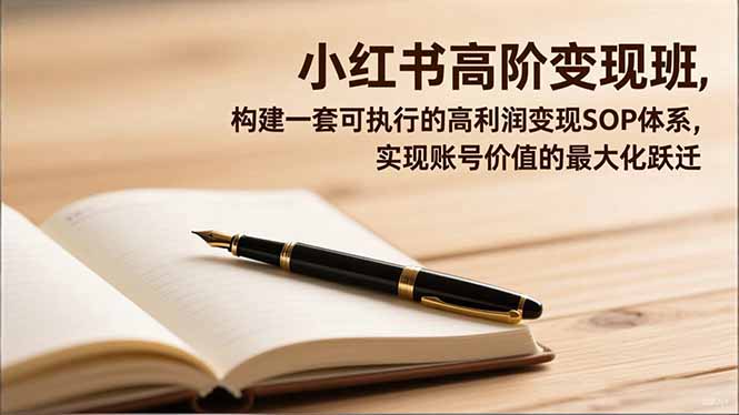 小红书高阶变现班，构建一套可执行的高利润变现SOP体系，实现账号价值的最大化跃迁-拾涧工坊
