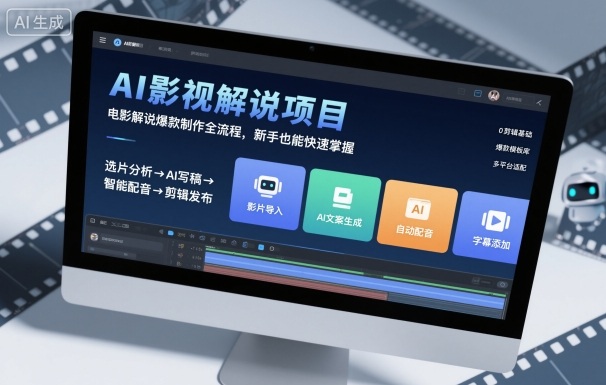 AI影视解说项目，电影解说爆款制作全流程，新手也能快速掌握-拾涧工坊