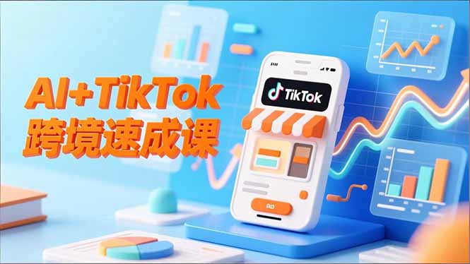 AI+TikTok跨境速成课，智能翻译、店铺定位、流程拆解，7天高效上线运营-拾涧工坊