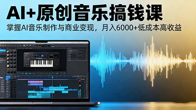 AI+原创音乐搞钱课:掌握AI音乐制作与商业变现,月入6000+低成本高收益-拾涧工坊