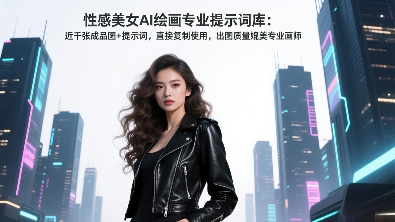 性感美女AI绘画专业提示词库：近千张成品图+提示词，直接复制使用，出图质量媲美专业画师-拾涧工坊