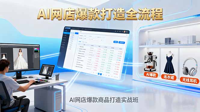 AI网店爆款商品打造实战班：AI技术实现商品图智能处理，快速搭建AI网店-拾涧工坊