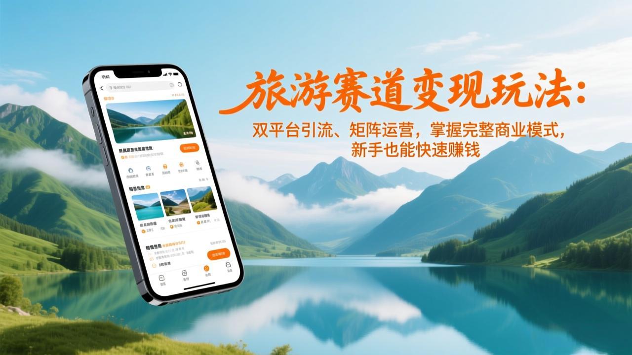 旅游赛道变现玩法：双平台引流、矩阵运营，掌握完整商业模式，新手也能快速赚钱-拾涧工坊