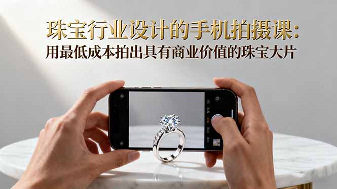 珠宝行业设计的手机拍摄课：用最低成本拍出具有商业价值的珠宝大片！-拾涧工坊