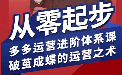 拼多多运营进阶系统课，从零起步，多多运营进阶体系课，破茧成蝶的运营之术(更新9月)-拾涧工坊