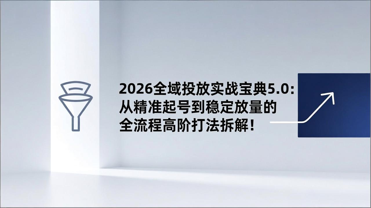 2026全域投放实战宝典5.0：从精准起号到稳定放量的全流程高阶打法拆解！-拾涧工坊