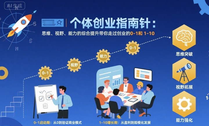 个体创业指南针，思维、视野、能力的综合提升带你走过创业的0-1和1-10【音频】-拾涧工坊