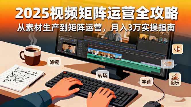 2025短视频矩阵运营全攻略：从素材生产到矩阵运营，月入3万实操指南-拾涧工坊