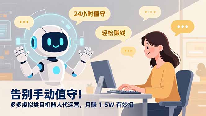 告别手动值守！多多虚拟类目机器人代运营，月赚 1-5W 有妙招-拾涧工坊