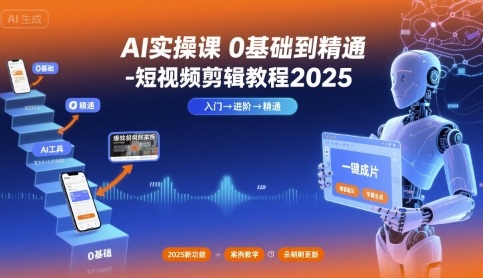 AI实操课0基础到精通-短视频剪辑教程2025-拾涧工坊