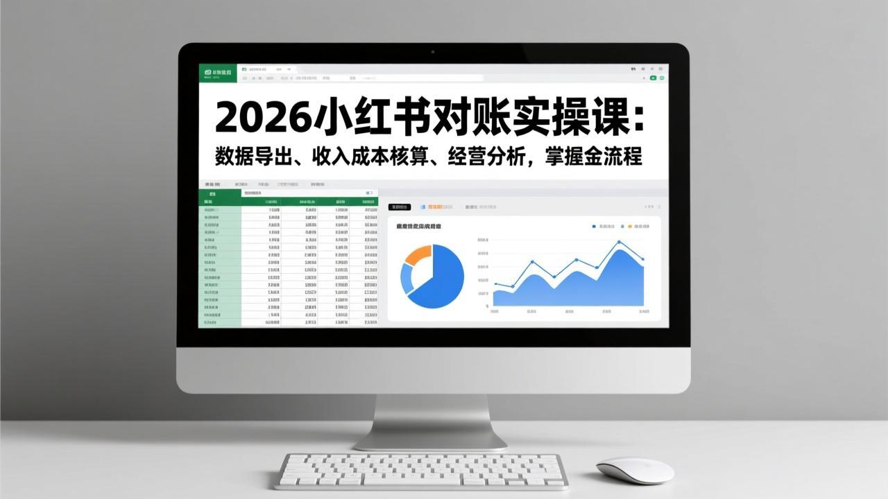 2026小红书对账实操课：数据导出、收入成本核算、经营分析，掌握全流程-拾涧工坊