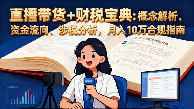 直播带货+财税宝典：概念解析、资金流向、涉税分析，月入10万合规指南-拾涧工坊