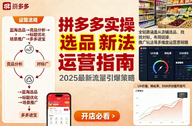 王校长9月12拼多多实操新玩法，全链路涵盖从店铺选品、找对标，布局链接，推广玩法等多维度运营思路-拾涧工坊