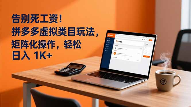 告别死工资！拼多多虚拟类目玩法，矩阵化操作，轻松日入 1K+-拾涧工坊