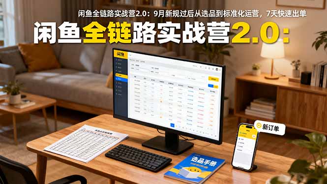 闲鱼全链路实战营2.0：9月新规过后从选品到标准化运营，7天快速出单-拾涧工坊