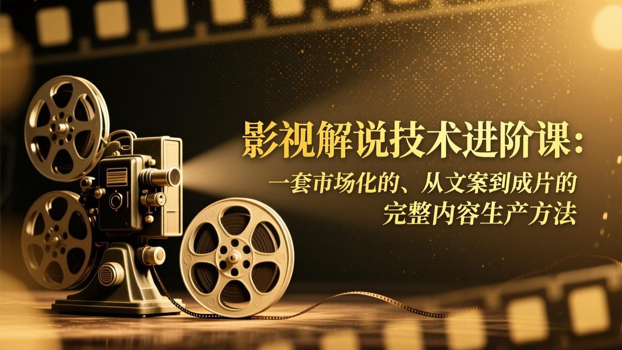 影视解说技术进阶课：一套市场化的、从文案到成片的完整内容生产方法-拾涧工坊