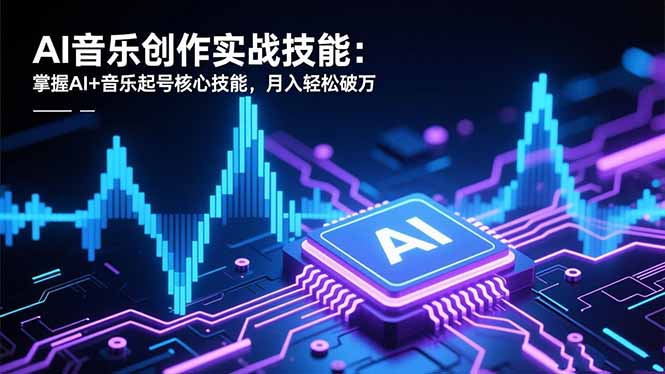 AI音乐创作实战技能：掌握AI+音乐起号核心技能，月入轻松破万-拾涧工坊