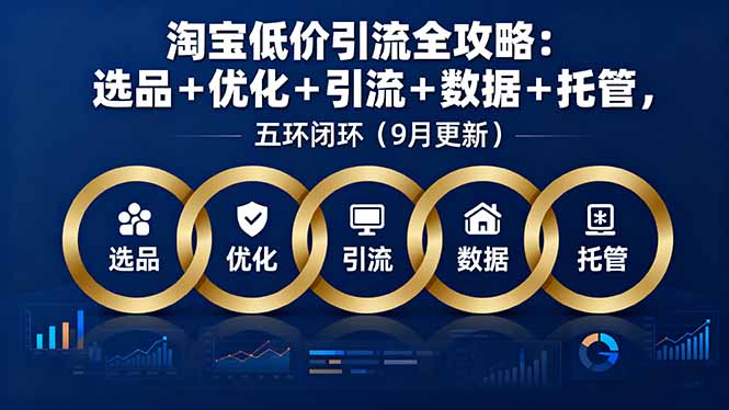 淘宝低价引流全攻略：选品＋优化＋引流＋数据＋托管，五环闭环(9月更新-拾涧工坊