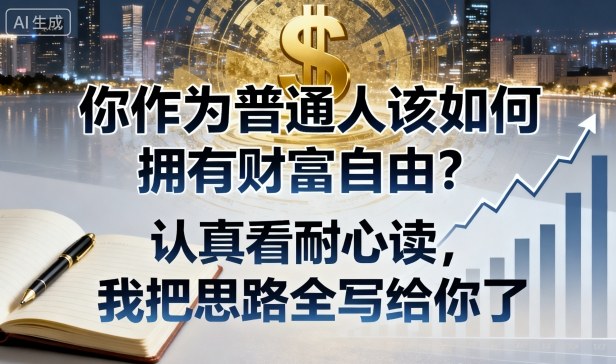 付费文章：你作为普通人该如何拥有财富自由？认真看耐心读，我把思路全写给你了-拾涧工坊