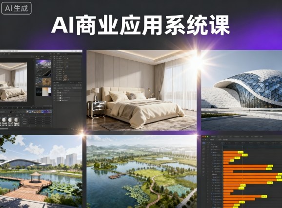 AI商业应用系统课，室内-软装-建筑-景观，智能设计+效果图+动画画实战-拾涧工坊
