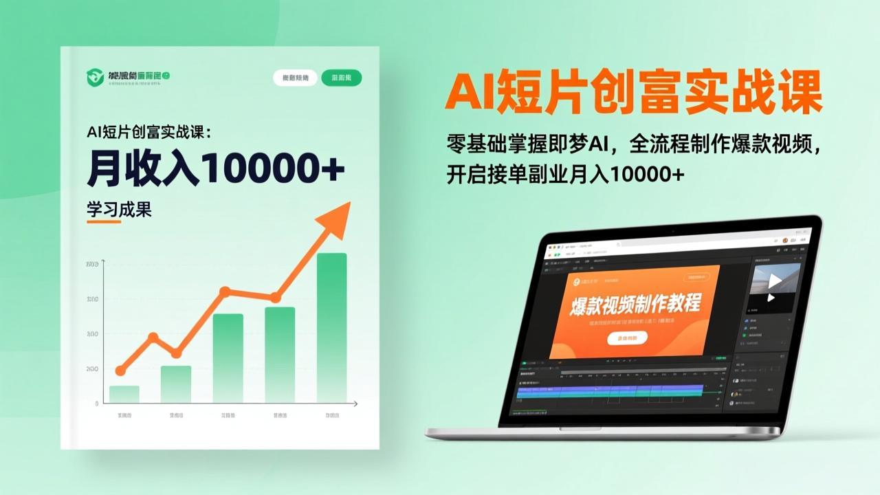 AI短片创富实战课：零基础掌握即梦AI，全流程制作爆款视频，开启接单副业月入10000+(更新-拾涧工坊