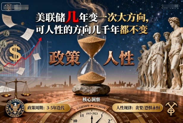 付费文章：美联储几年变一次大方向，可人性的方向几千年都不变-拾涧工坊