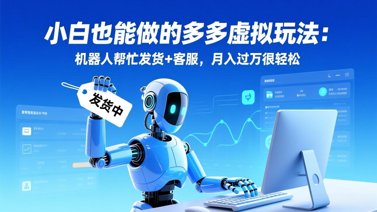 小白也能做的多多虚拟玩法：机器人帮忙发货+客服，月入过万很轻松-拾涧工坊
