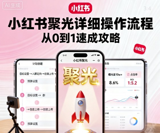 小红书聚光详细操作流程，小红书聚光从0到1速成攻略-拾涧工坊