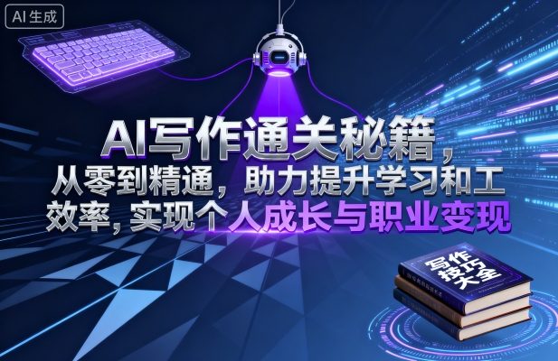 AI写作通关秘籍，从零到精通，助力提升学习和工作效率，实现个人成长与职业变现-拾涧工坊