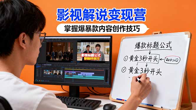 影视解说变现营：通过30+实战案例爆款内容创作技巧，掌握影视解说盈利密码-拾涧工坊