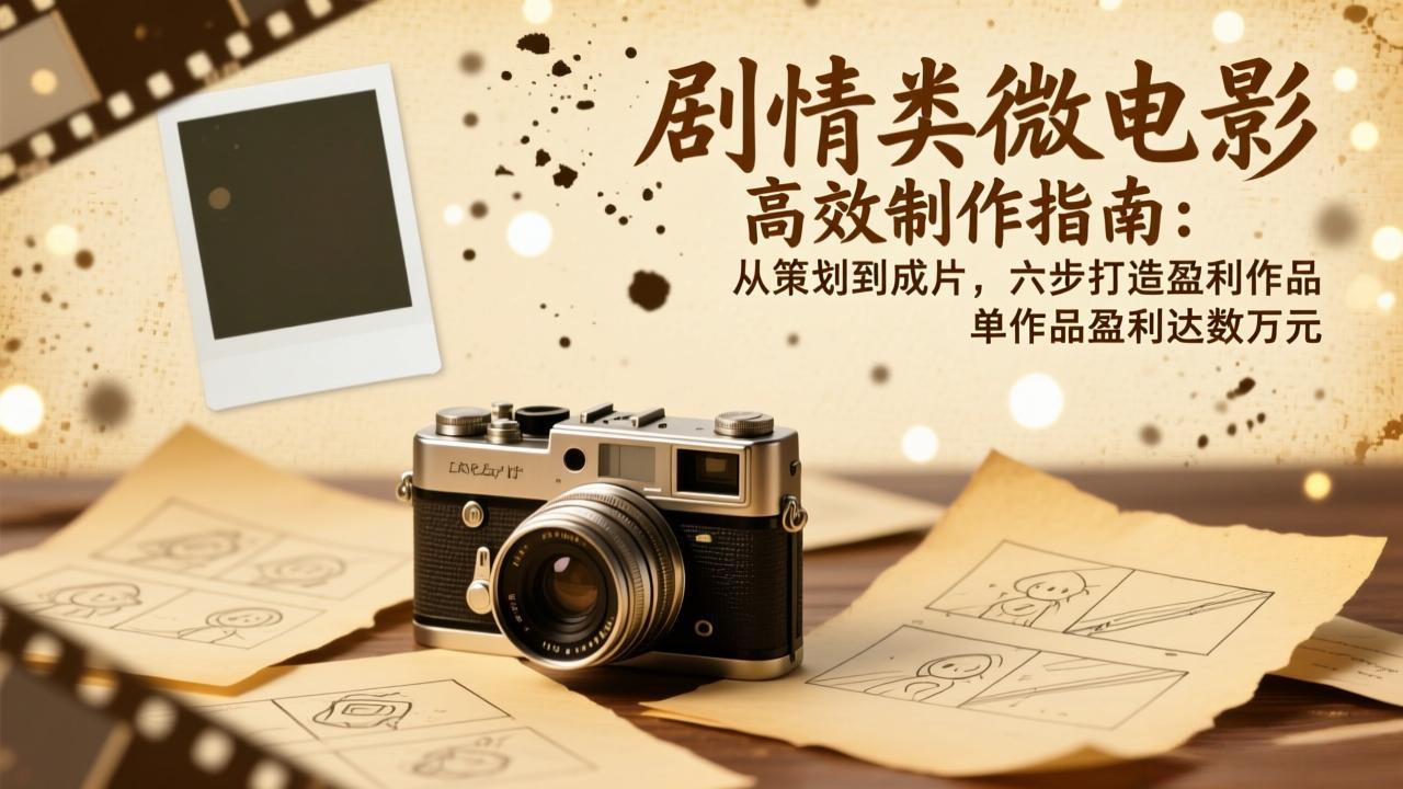 剧情类微电影高效制作指南：从策划到成片，六步打造盈利作品，单作品盈利达数万元-拾涧工坊