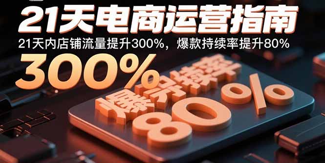 21天电商运营指南：21天内店铺流量提升300%，爆款持续率提升80%-拾涧工坊
