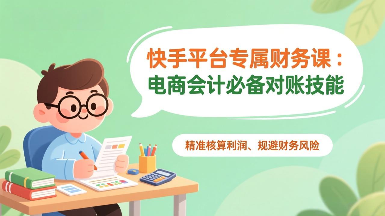 快手平台专属财务课：电商会计必备对账技能，精准核算利润、规避财务风险-拾涧工坊