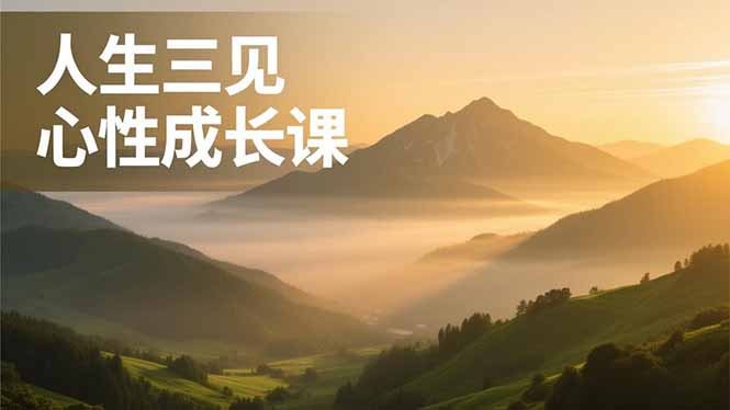 人生三见心性成长课，见天地众生自己，搞透人性安顿身心，活出清晰自我，内在富足无价-拾涧工坊