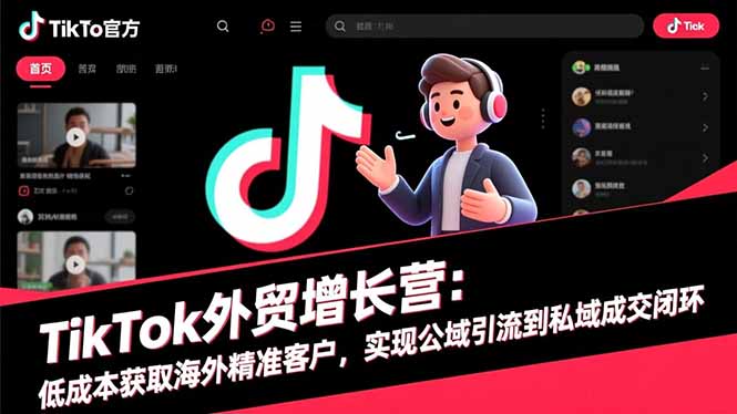 TikTok外贸增长营：低成本获取海外精准客户，实现公域引流到私域成交闭环-拾涧工坊