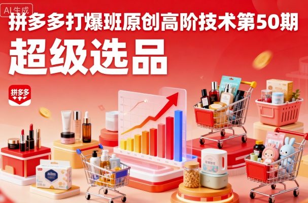 拼多多打爆班原创高阶技术第50期，超级选品-拾涧工坊