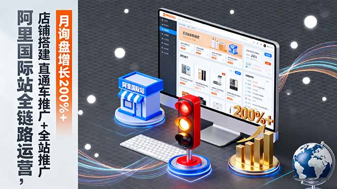 阿里国际站全链路运营，店铺搭建+直通车推广+全站推广，月询盘增长200%+-拾涧工坊