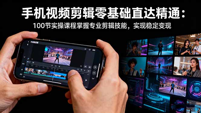 手机视频剪辑零基础直达精通：100节实操课程掌握专业剪辑技能，实现稳…-拾涧工坊