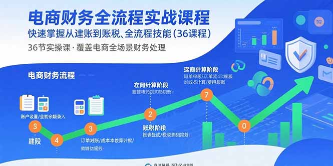 电商财务全流程实战课程：快速掌握从建账到报税的全流程技能(36节课-拾涧工坊