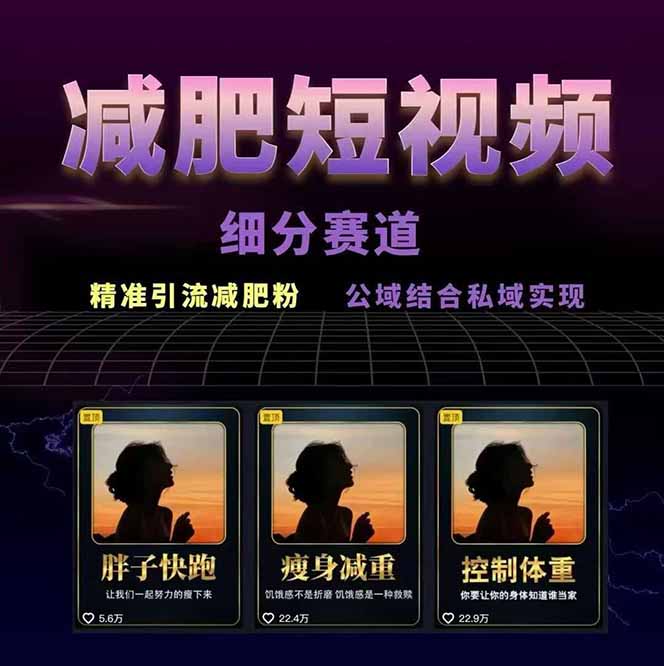 图片[1]-减肥短视频赛道运营课：素材准备-视频制作-引流变现全流程 (附素材-拾涧工坊