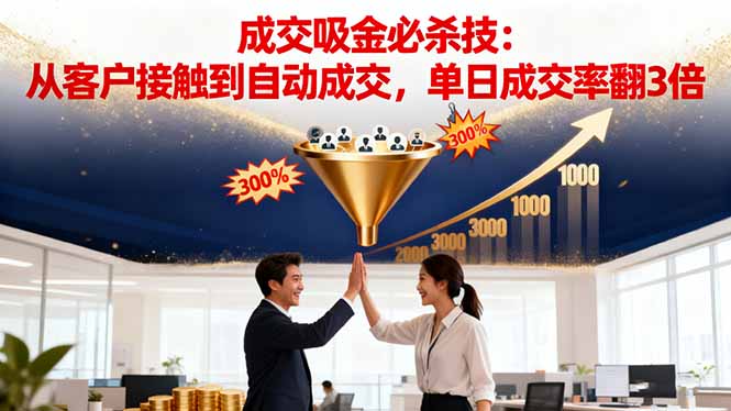 吸金成交营销必杀技：从客户接触到自动成交，单日成交率翻3倍-拾涧工坊